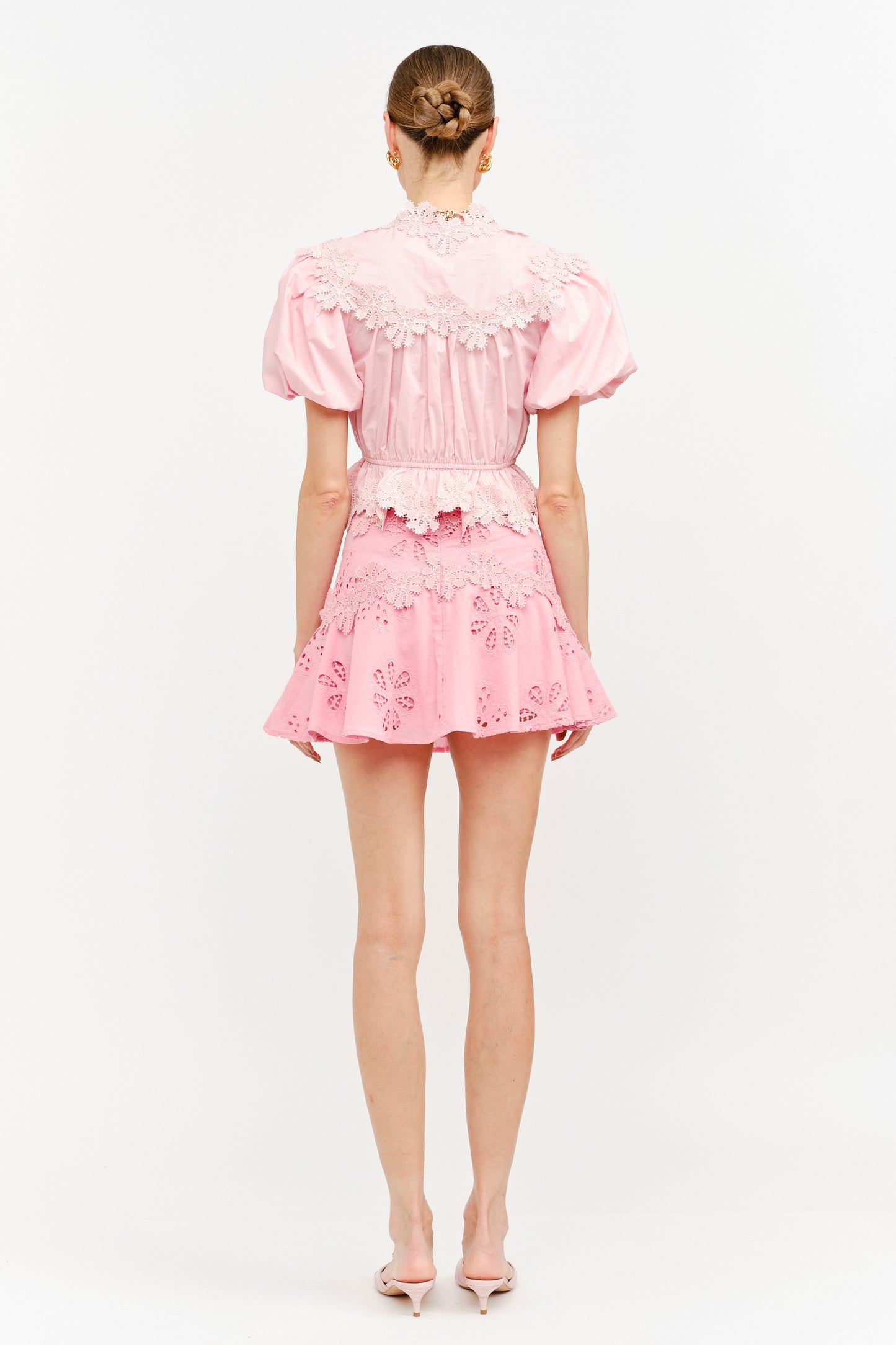 Eloise Floral Embroidered Top & Skirt Set