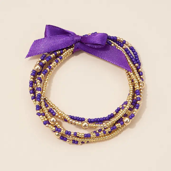 Geaux Seed Bead Bracelet Set