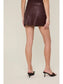 Raw Hem Faux Leather Skort