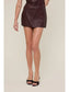 Raw Hem Faux Leather Skort
