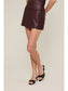 Raw Hem Faux Leather Skort