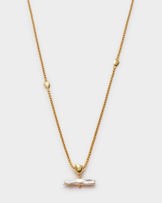 Sol Pearl T-Bar Necklace