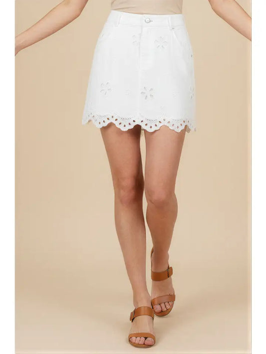 Lizzy Scalloped Eyelet Skort