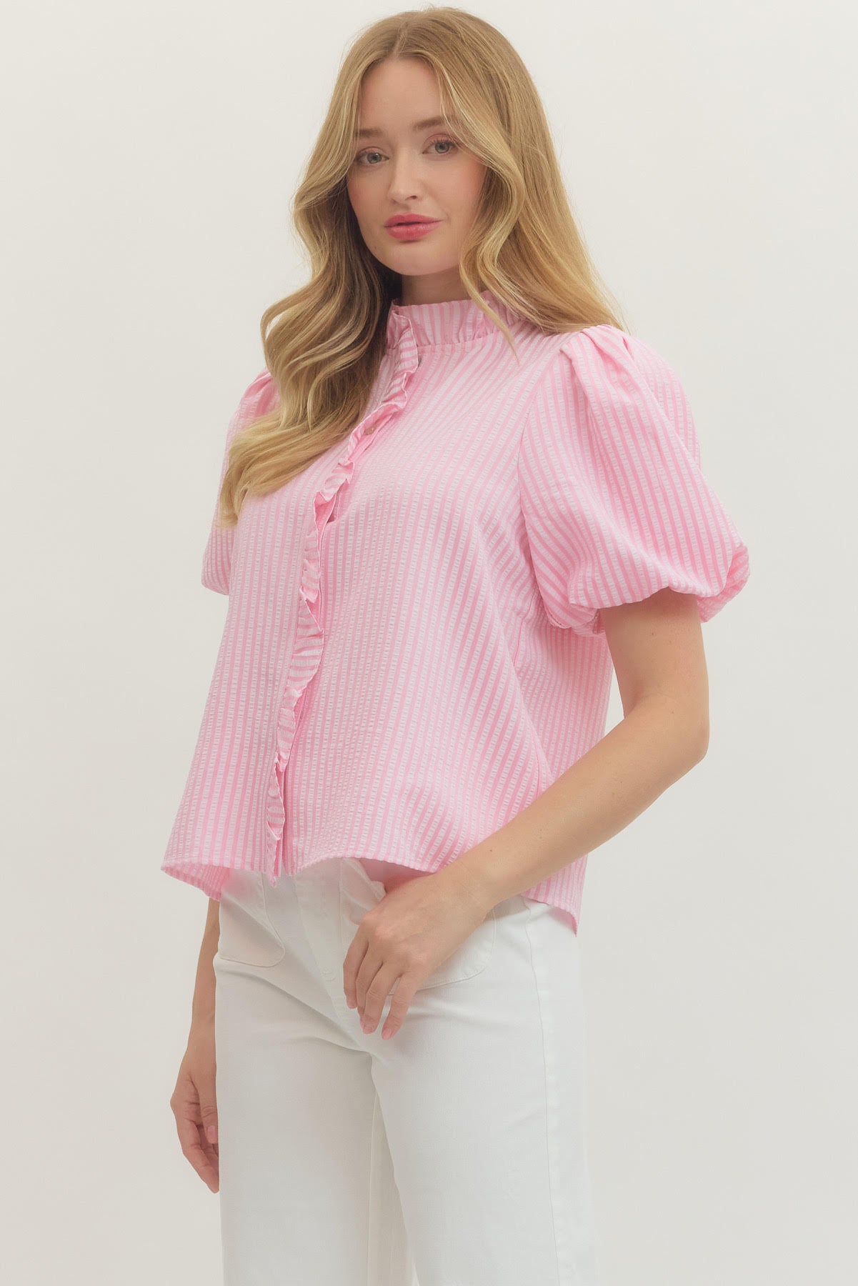 Jasmine Striped Puff Sleeve Top