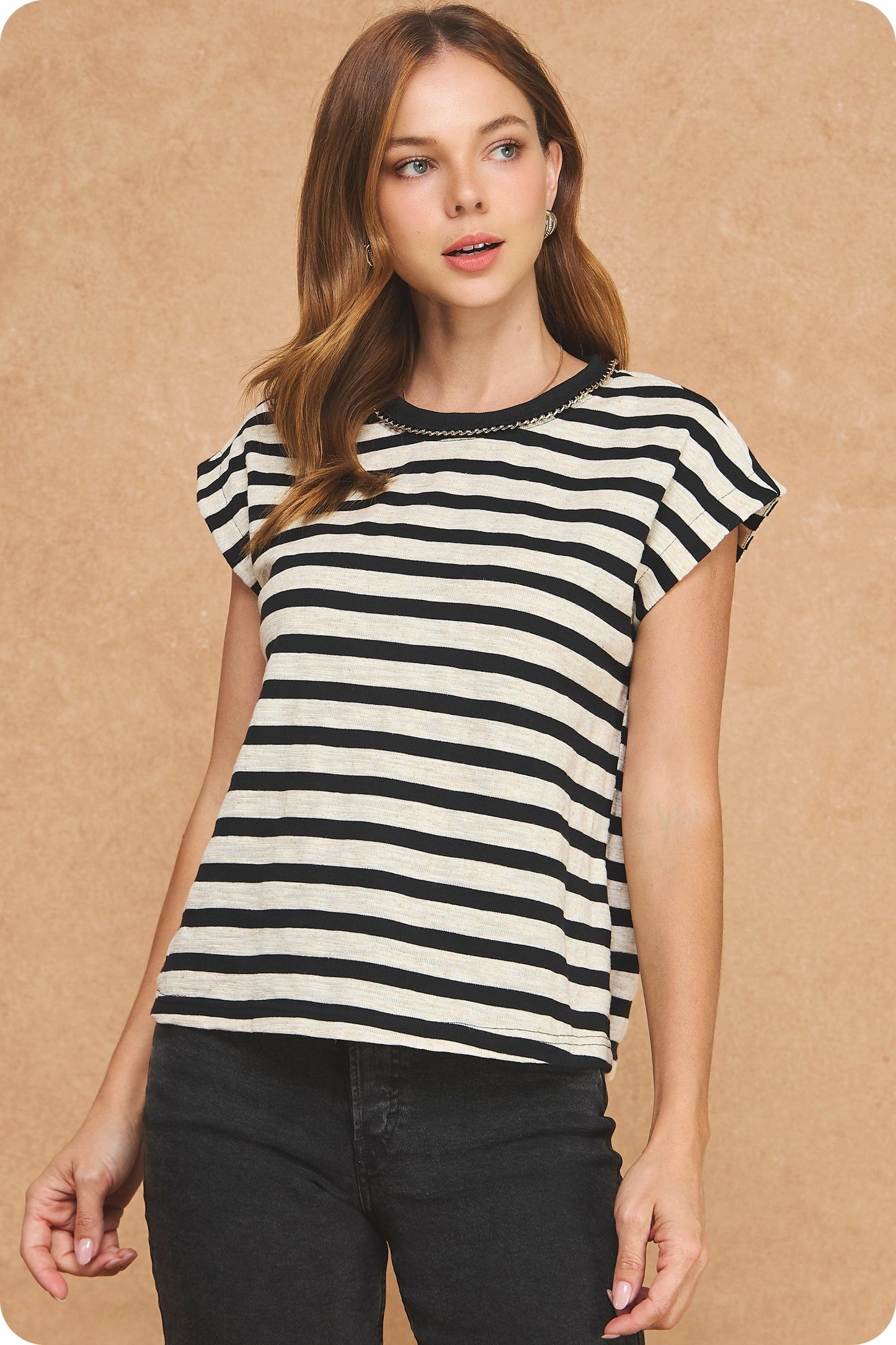 Camille Chain Striped Top