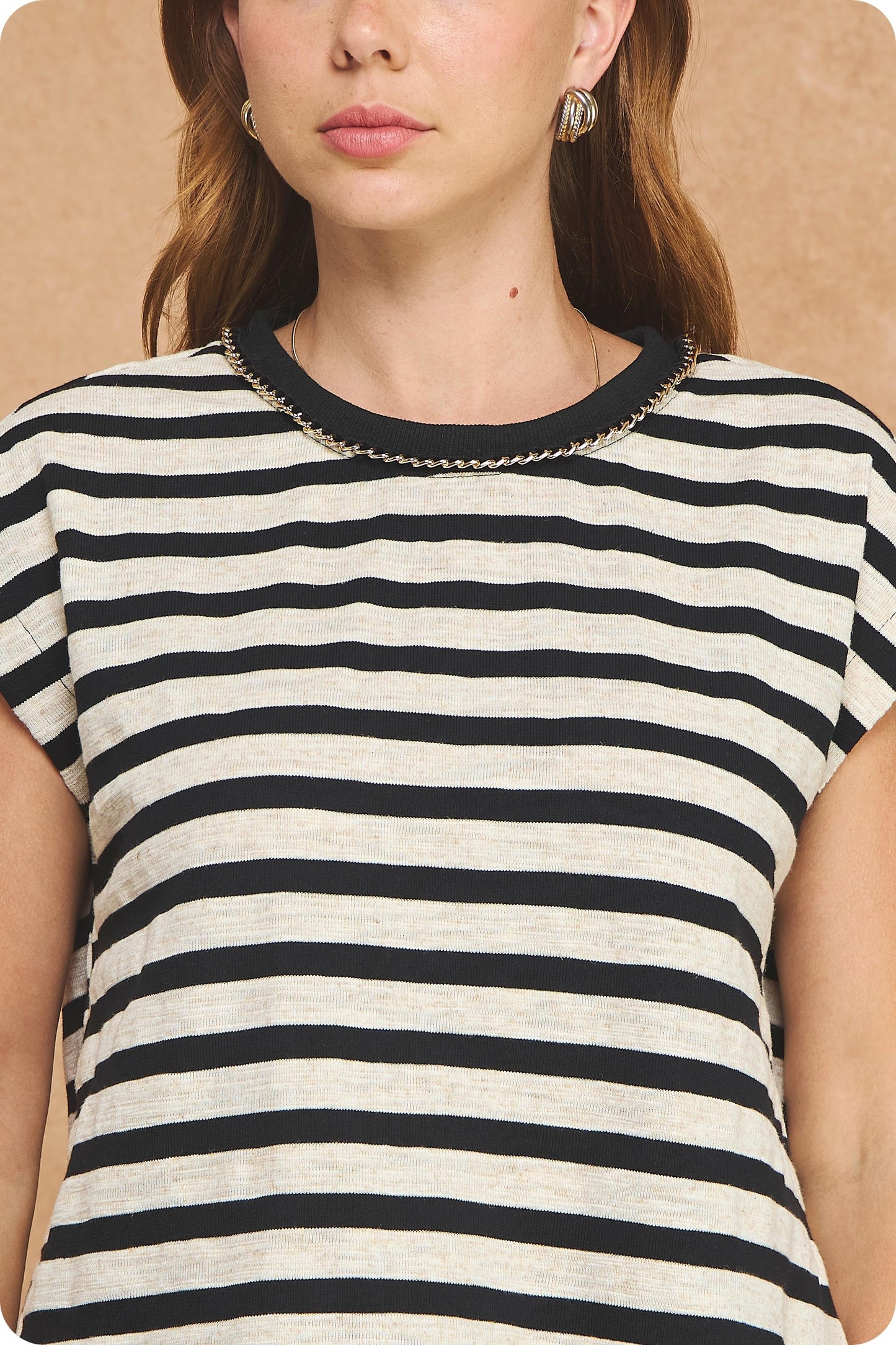 Camille Chain Striped Top