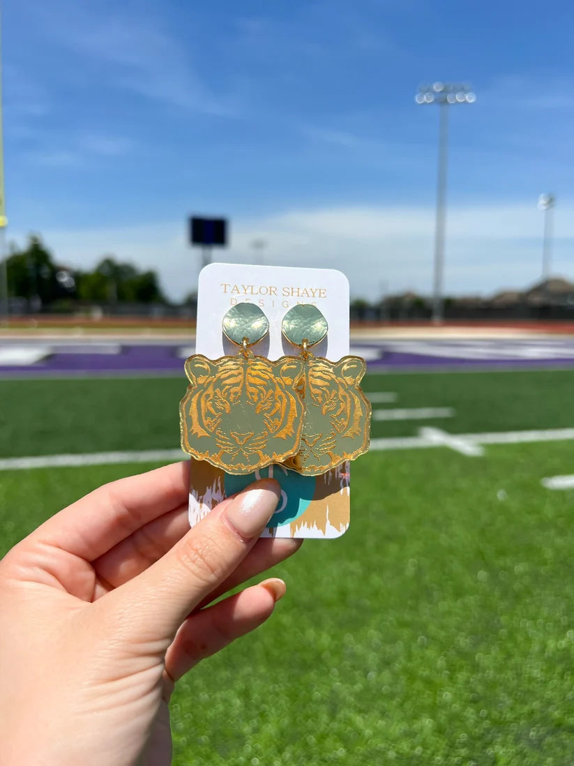 Tiger Head Earrings