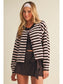 Heather Striped Cardigan Sweater